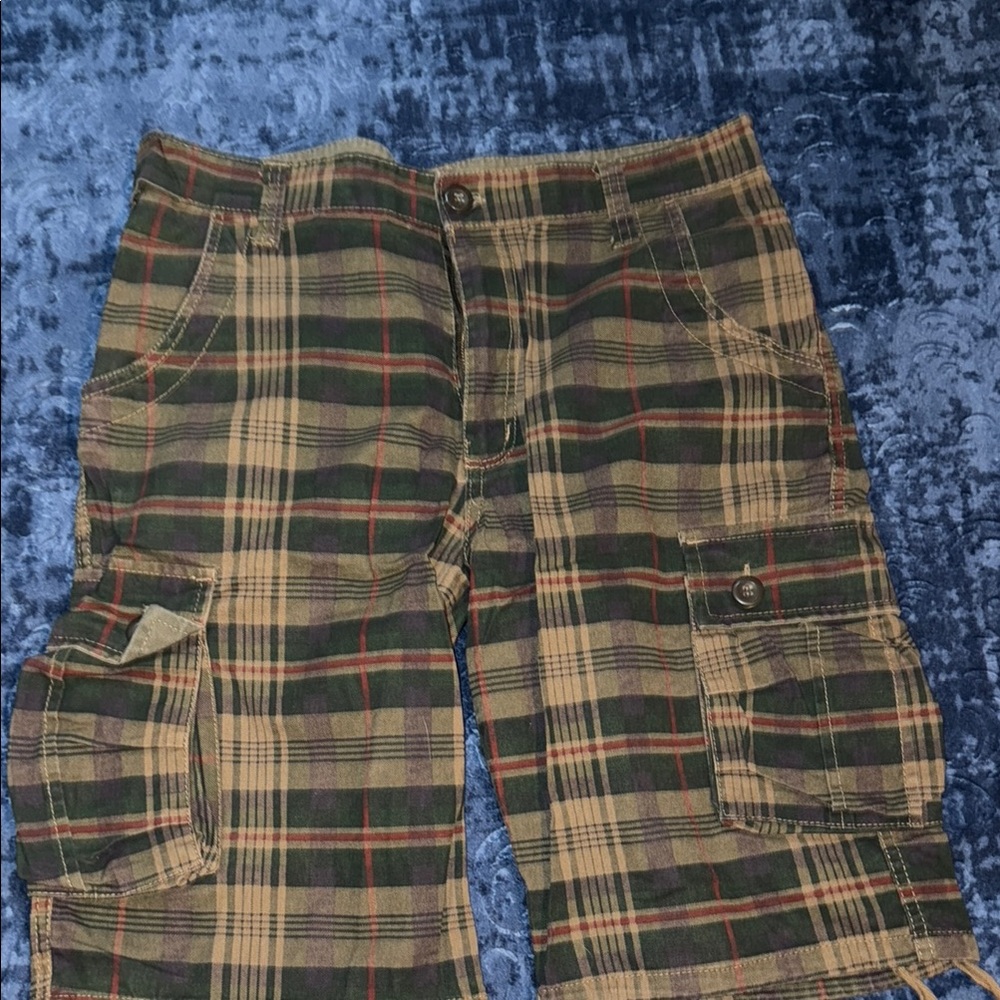 Plaid Cargo Shorts for Men